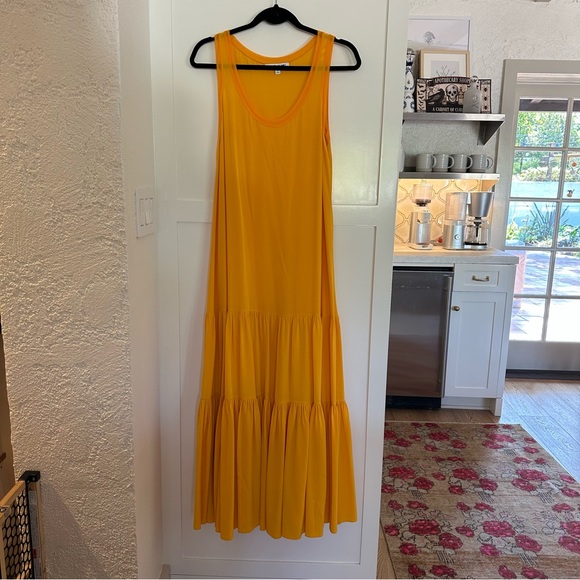 Elizabeth and James yellow silk maxi dress, XS - Picture 3 of 5